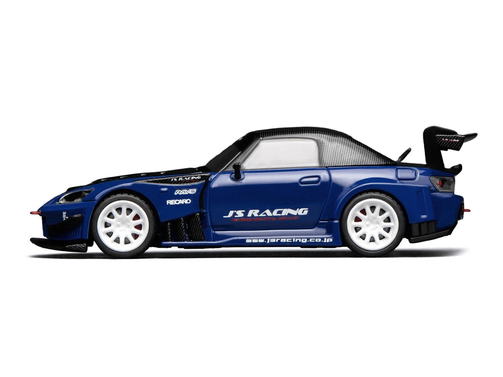 Honda S2000 RHD (Right Hand Drive) "J's Racing" Apex Blue Pearl with Carbon Hood and Top 1/64 Diecast Model Car by MotorHelix - image 4