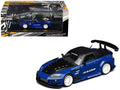 Honda S2000 RHD (Right Hand Drive) "J's Racing" Apex Blue Pearl with Carbon Hood and Top 1/64 Diecast Model Car by MotorHelix