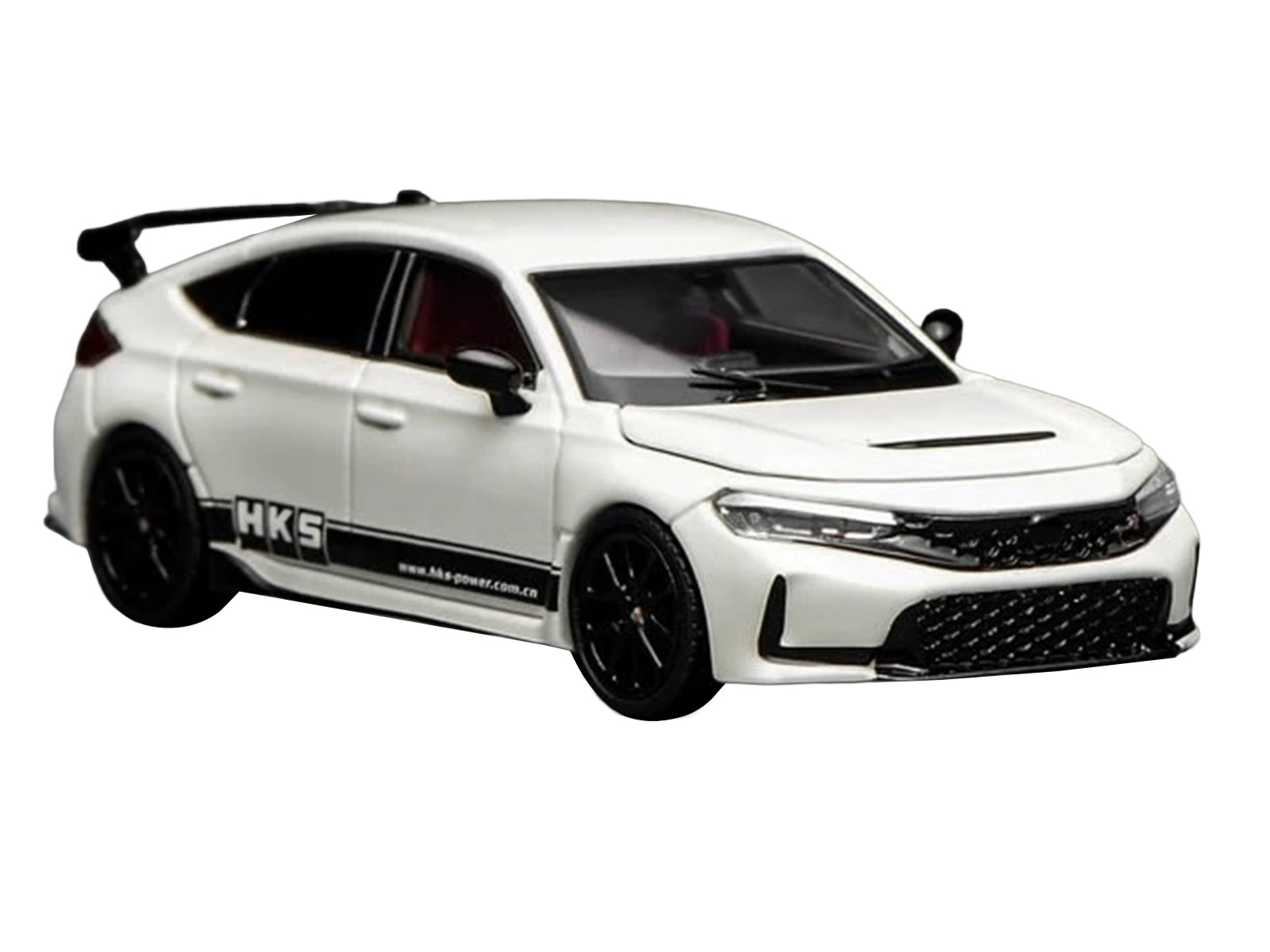 Honda Civic Type R (FL5) RHD (Right Hand Drive) "HKS" White with Black Stripes 1/64 Diecast Model Car by MotorHelix - image 5