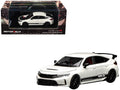 Honda Civic Type R (FL5) RHD (Right Hand Drive) "HKS" White with Black Stripes 1/64 Diecast Model Car by MotorHelix