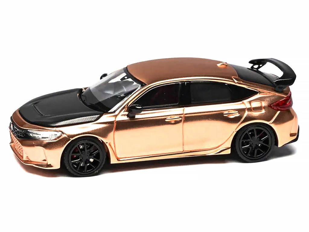 Honda Civic Type R (FL5) RHD (Right Hand Drive) Electroplating Copper Metallic with Carbon Hood "Hong Kong Toycar Salon 2025" "Senior 64" Series Limited Edition to 599 pieces Worldwide 1/64 Diecast Model Car by MotorHelix - image 2