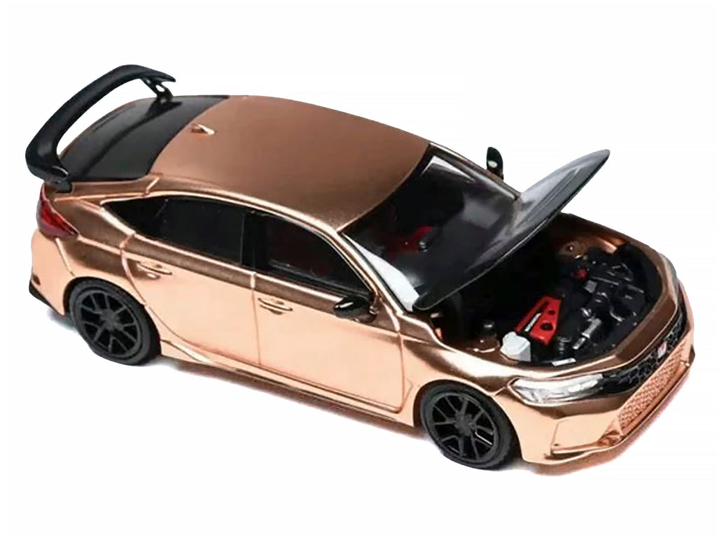 Honda Civic Type R (FL5) RHD (Right Hand Drive) Electroplating Copper Metallic with Carbon Hood "Hong Kong Toycar Salon 2025" "Senior 64" Series Limited Edition to 599 pieces Worldwide 1/64 Diecast Model Car by MotorHelix - image 3