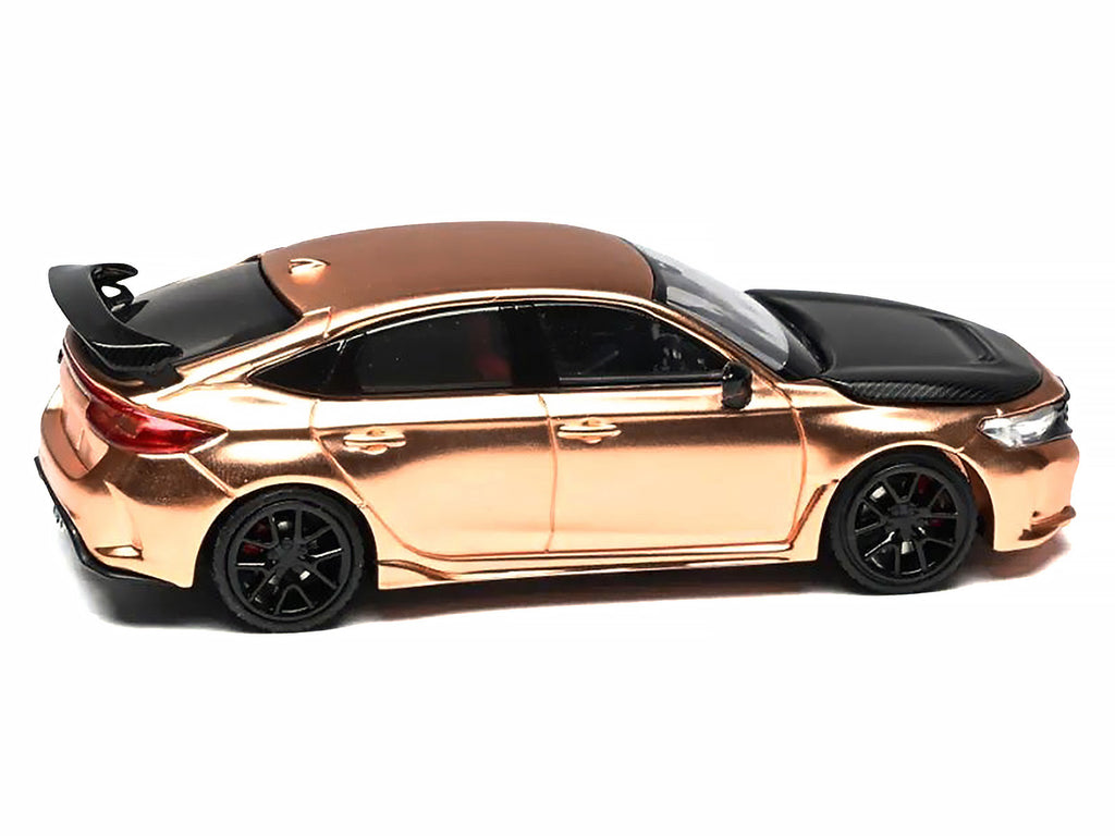 Honda Civic Type R (FL5) RHD (Right Hand Drive) Electroplating Copper Metallic with Carbon Hood "Hong Kong Toycar Salon 2025" "Senior 64" Series Limited Edition to 599 pieces Worldwide 1/64 Diecast Model Car by MotorHelix - image 4