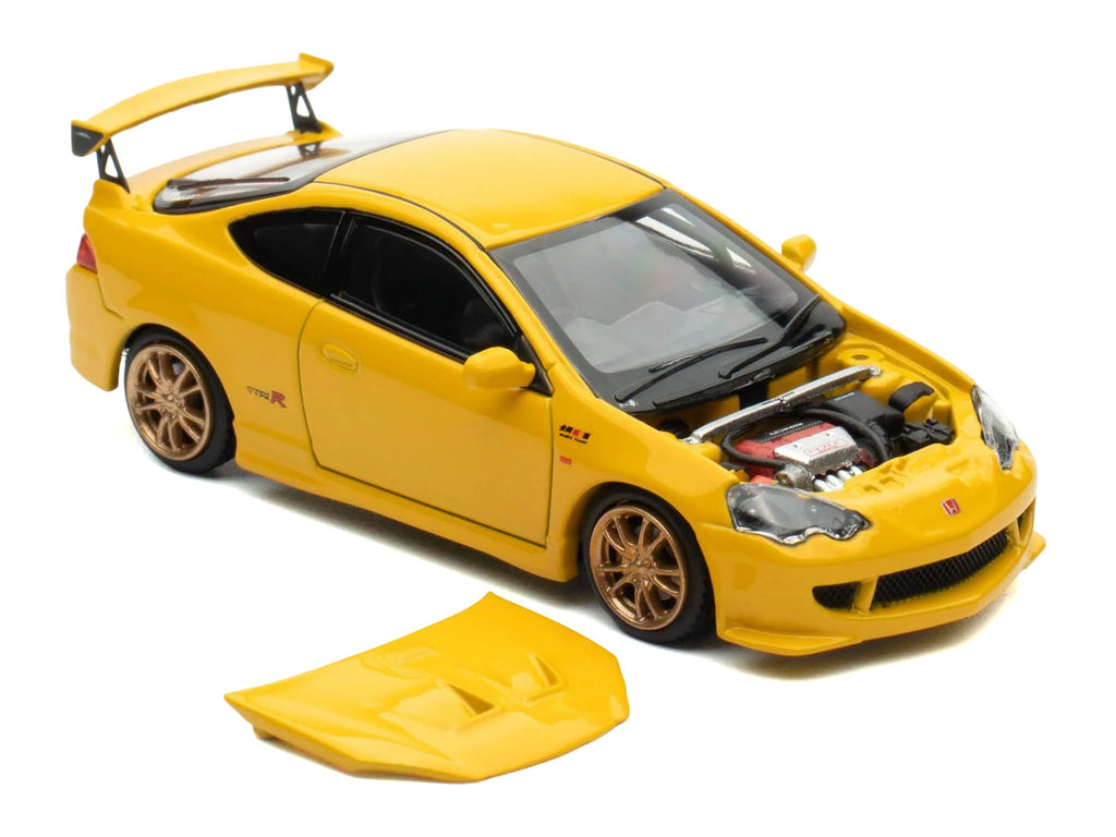 Honda Integra Type R (DC5) MUGEN RHD (Right Hand Drive) Phoenix Yellow 1/64 Diecast Model Car by MotorHelix - image 5