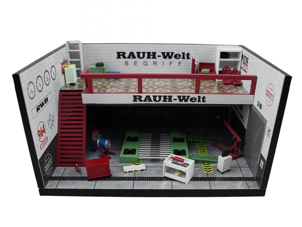 "RWB" Garage Diorama White with Accessories 1/64 Model by MotorHelix - image 2