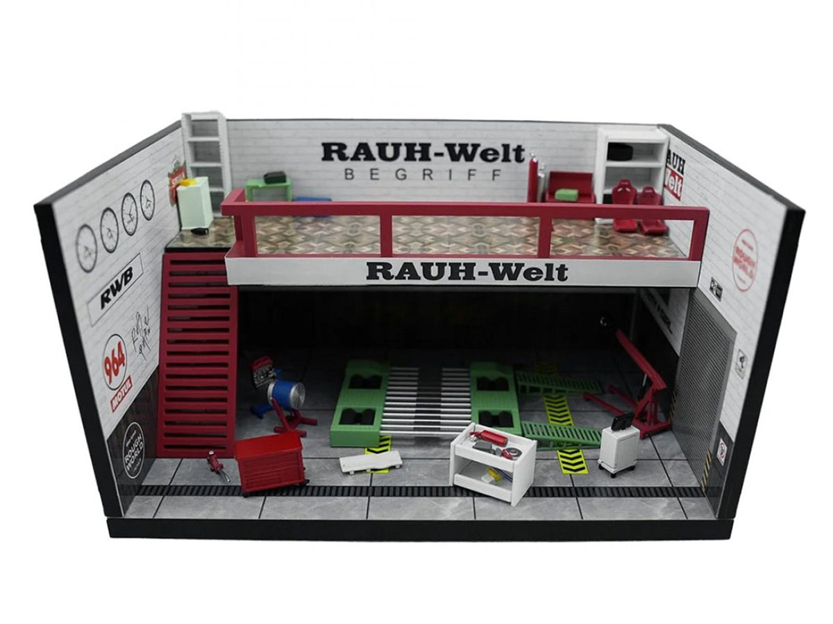 "RWB" Garage Diorama White with Accessories 1/64 Model by MotorHelix - image 2