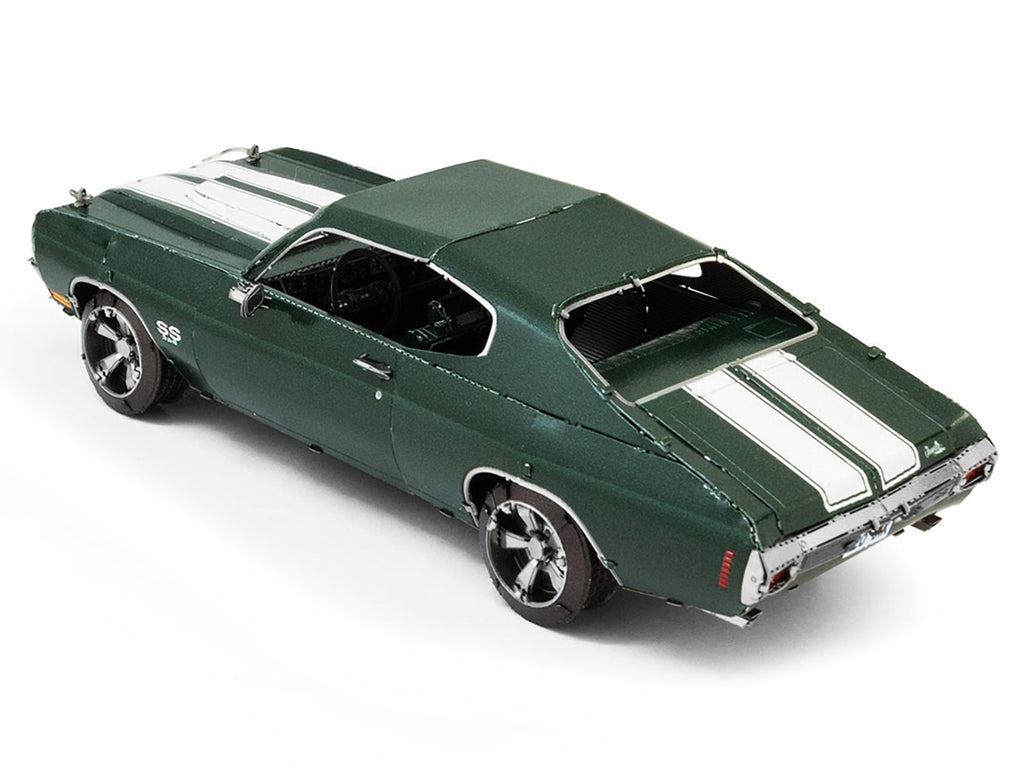 Model Kit 1970 Chevrolet Chevelle SS Green with White Stripes (Challenging Difficulty) Steel Model by Metal Earth - image 3