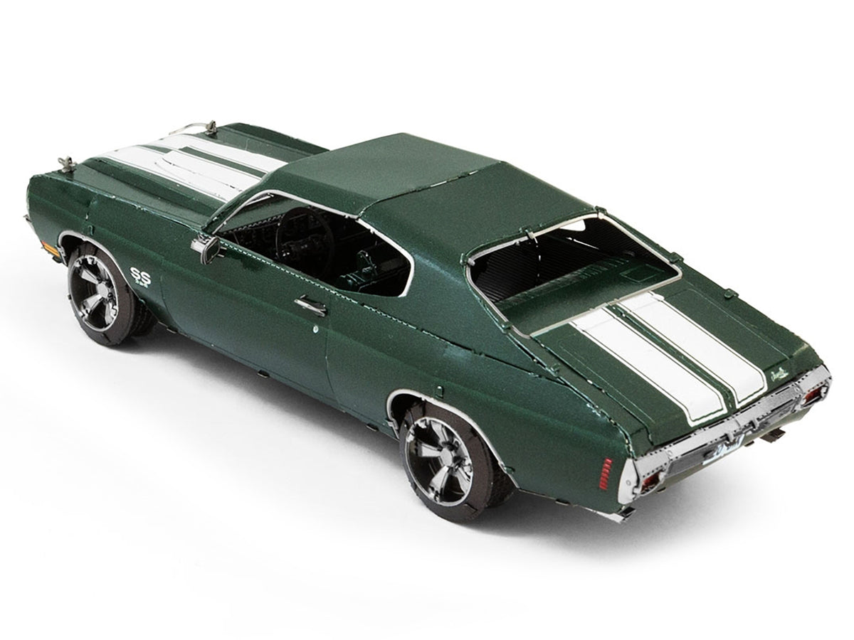 Model Kit 1970 Chevrolet Chevelle SS Green with White Stripes (Challenging Difficulty) Steel Model by Metal Earth - image 3