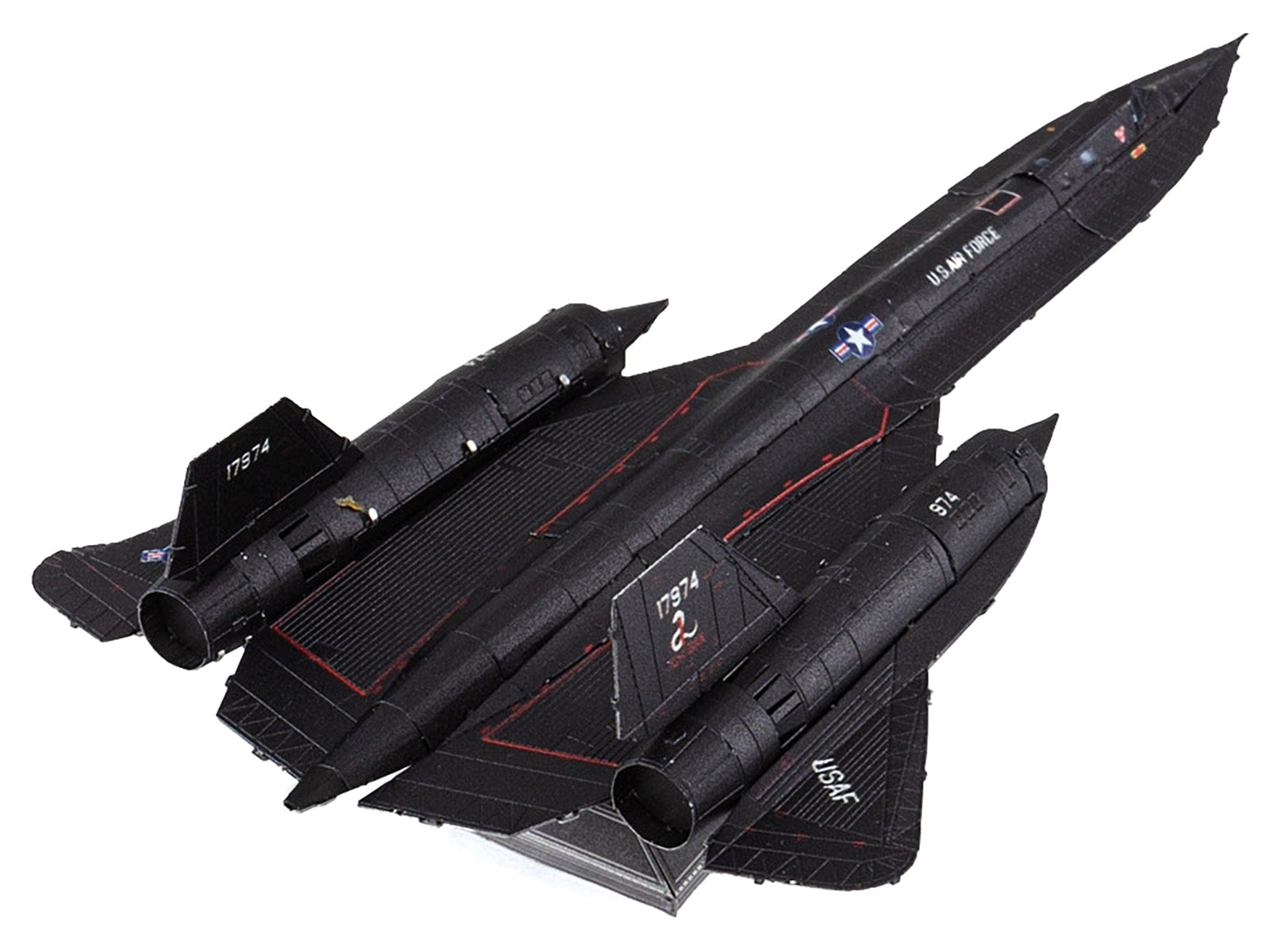 Model Kit Lockheed SR-71 Blackbird Aircraft "United States Air Force" (Moderate Difficulty) Steel Model by Metal Earth