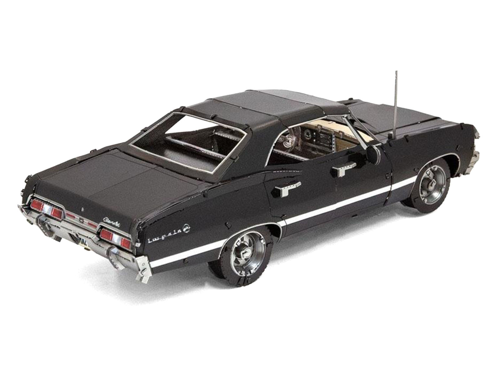 Model Kit 1967 Chevrolet Impala Black (Moderate Difficulty) Steel Model by Metal Earth