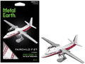Model Kit Fairchild F-27 Commercial Aircraft "Pacific Alaska" White with Red Stripes (Moderate Difficulty) Steel Model by Metal Earth