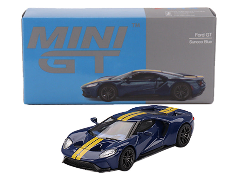 Ford GT Sunoco Blue with Yellow Stripes Limited Edition to 3600 pieces Worldwide 1/64 Diecast Model Car by Mini GT - image 4