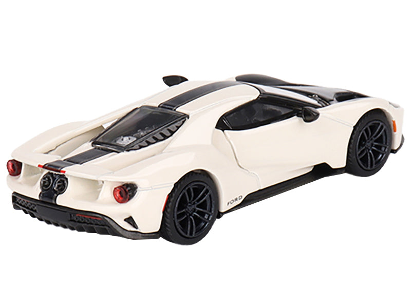 Ford GT "1964 Prototype Heritage Edition" Wimbledon White with Black Hood and Stripe Limited Edition to 2400 pieces Worldwide 1/64 Diecast Model Car by Mini GT - image 3