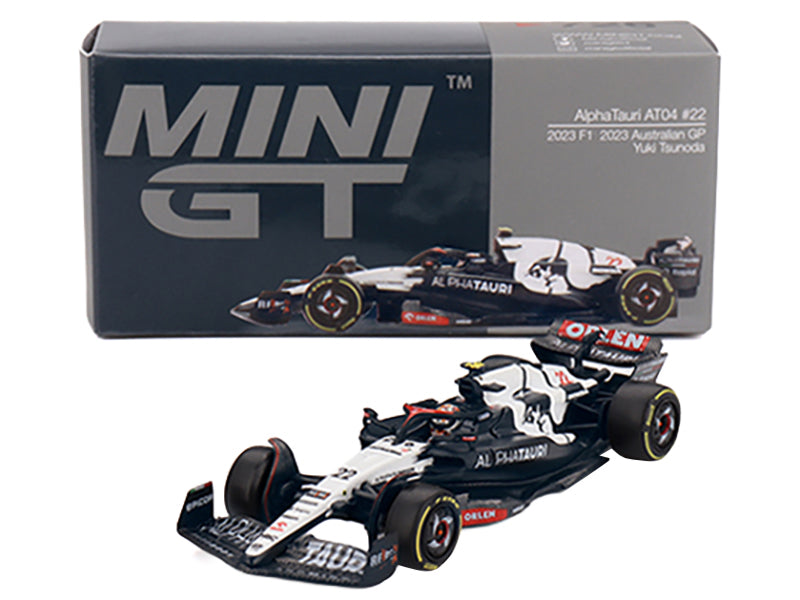 AlphaTauri AT04 #22 Yuki Tsunoda Formula One F1 "Australian GP" (2023) Limited Edition 1/64 Diecast Model Car by Mini GT - image 4