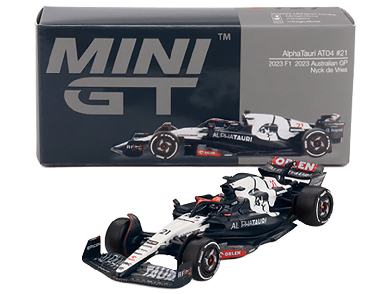 AlphaTauri AT04 #21 Nyck de Vries Formula One F1 "Australian GP" (2023) Limited Edition 1/64 Diecast Model Car by Mini GT - image 4