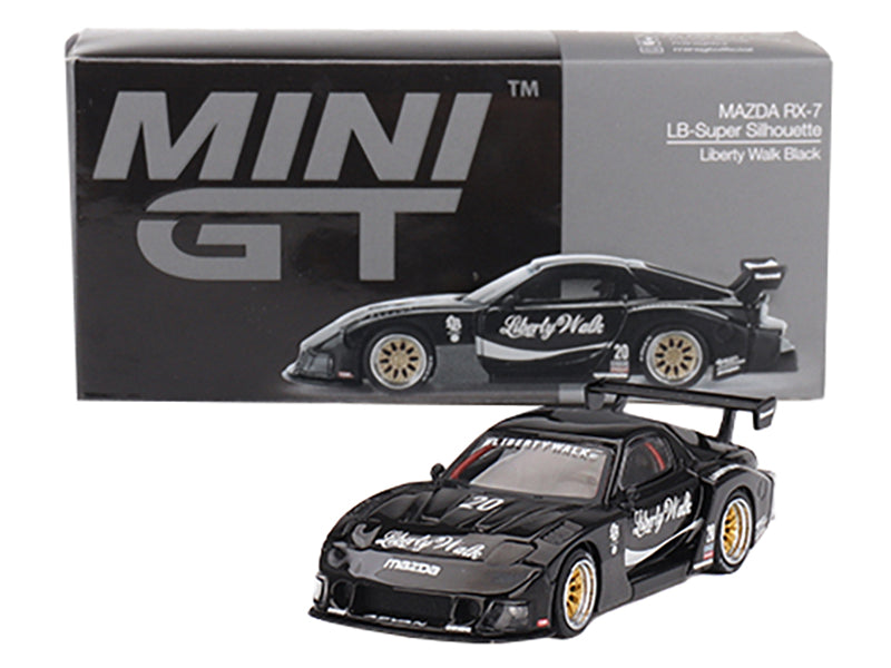 Mazda RX-7 LB-Super Silhouette #20 "Liberty Walk" Black Limited Edition 1/64 Diecast Model Car by Mini GT - image 4
