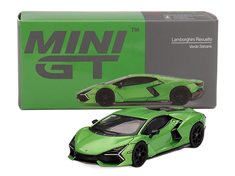 Lamborghini Revuelto Verde Selvans Green Metallic Limited Edition 1/64 Diecast Model Car by Mini GT - image 4