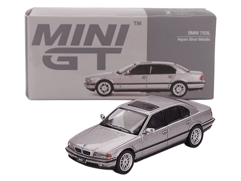 BMW 750IL Aspen Silver Metallic with Sun Roof Limited Edition 1/64 Diecast Model Car by Mini GT - image 4