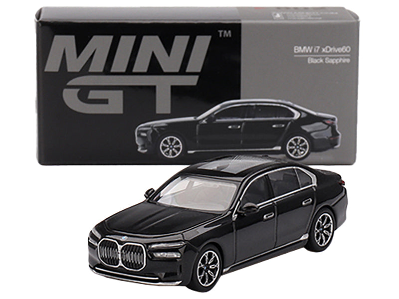 BMW i7 xDrive60 Black Sapphire Limited Edition 1/64 Diecast Model Car by Mini GT - image 4