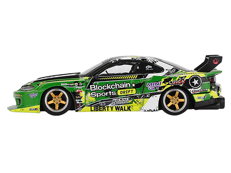 Nissan "LB-Super Silhouette" S15 SILVIA RHD (Right Hand Drive) #555 "V2" Yukio Fausto "Formula Drift Japan" (2024) Limited Edition 1/64 Diecast Model Car by Mini GT - image 2