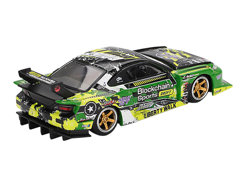 Nissan "LB-Super Silhouette" S15 SILVIA RHD (Right Hand Drive) #555 "V2" Yukio Fausto "Formula Drift Japan" (2024) Limited Edition 1/64 Diecast Model Car by Mini GT - image 3