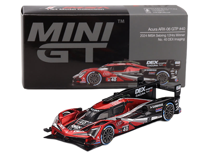 Acura ARX-06 GTP #40 Louis Deletraz - Colton Herta - Jordan Taylor "Wayne Taylor Racing with Andretti" Winner IMSA "12 Hours of Sebring" (2024) Limited Edition 1/64 Diecast Model Car by Mini GT - image 4