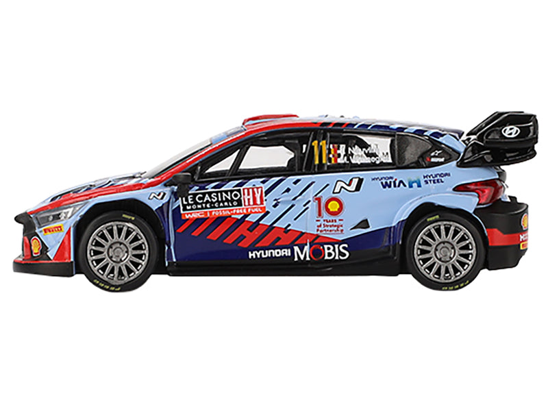 Hyundai i20 N Rally1 Hybrid #11 Thierry Neuville - Martijn Wydaeghe Winner "Rallye Monte-Carlo" (2024) Limited Edition 1/64 Diecast Model Car by Mini GT - image 2