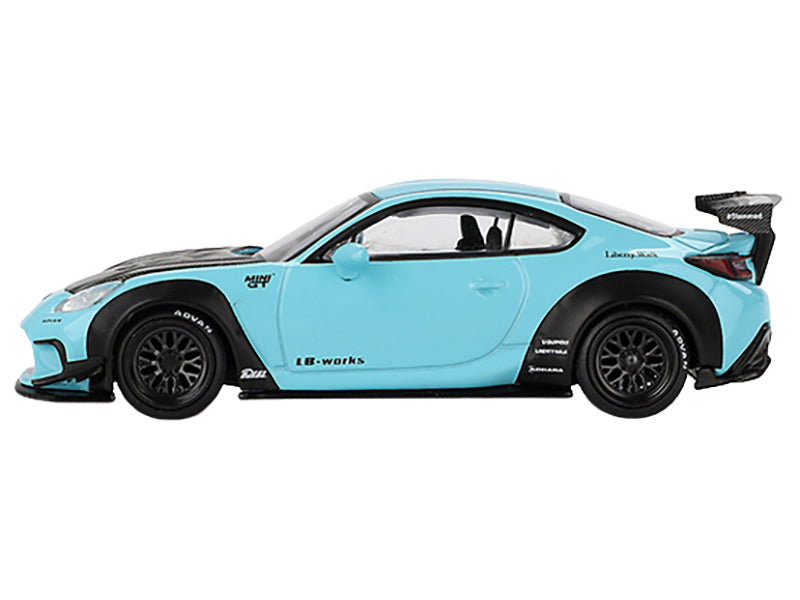 Toyota GR86 "LB-Nation - Liberty Walk" Baby Blue with Carbon Hood Limited Edition 1/64 Diecast Model Car by Mini GT - image 2