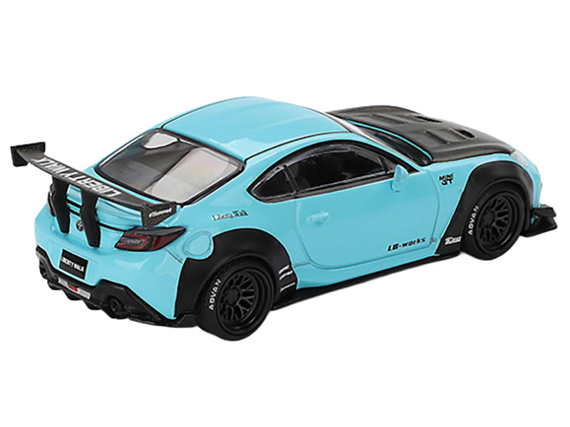 Toyota GR86 "LB-Nation - Liberty Walk" Baby Blue with Carbon Hood Limited Edition 1/64 Diecast Model Car by Mini GT - image 3
