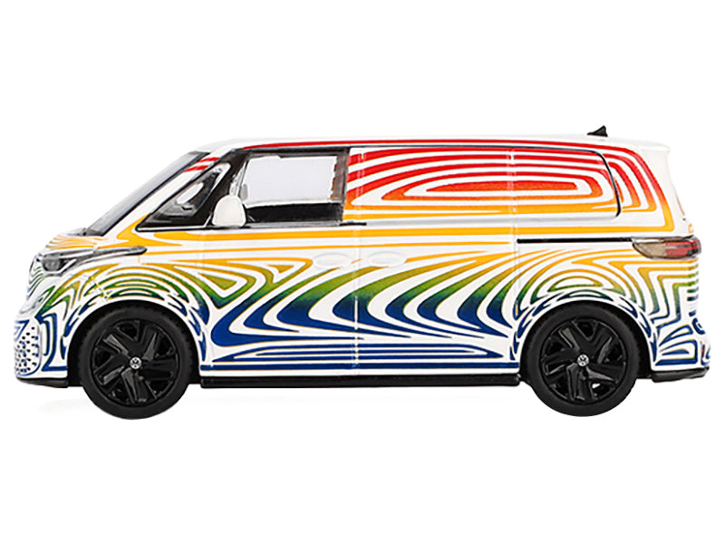 Volkswagen ID. Buzz Van Prototype "Rainbow" Limited Edition 1/64 Diecast Model Car by Mini GT - image 2