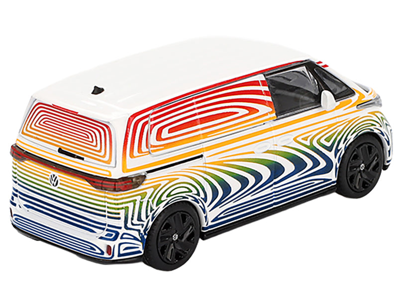 Volkswagen ID. Buzz Van Prototype "Rainbow" Limited Edition 1/64 Diecast Model Car by Mini GT - image 3