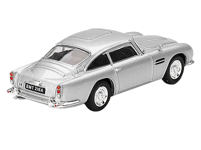 Aston Martin DB5 RHD (Right Hand Drive) Birch Silver Metallic 007 James Bond "Thunderball" (1965) Movie Limited Edition 1/64 Diecast Model Car by Mini GT - image 3