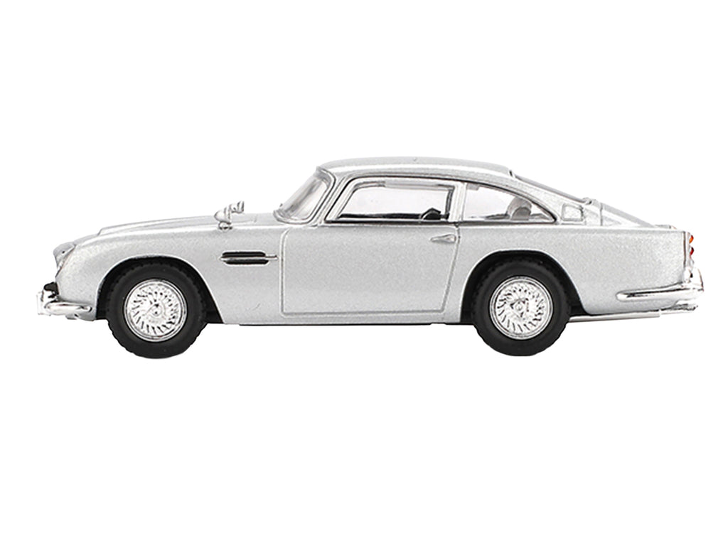 Aston Martin DB5 RHD (Right Hand Drive) Birch Silver Metallic (Damaged) 007 James Bond "Skyfall" (2012) Movie Limited Edition 1/64 Diecast Model Car by Mini GT