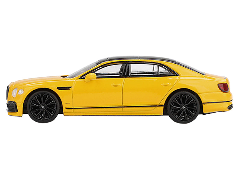 Bentley Flying Spur Monaco Yellow with Black Top Limited Edition 1/64 Diecast Model Car by Mini GT - image 2