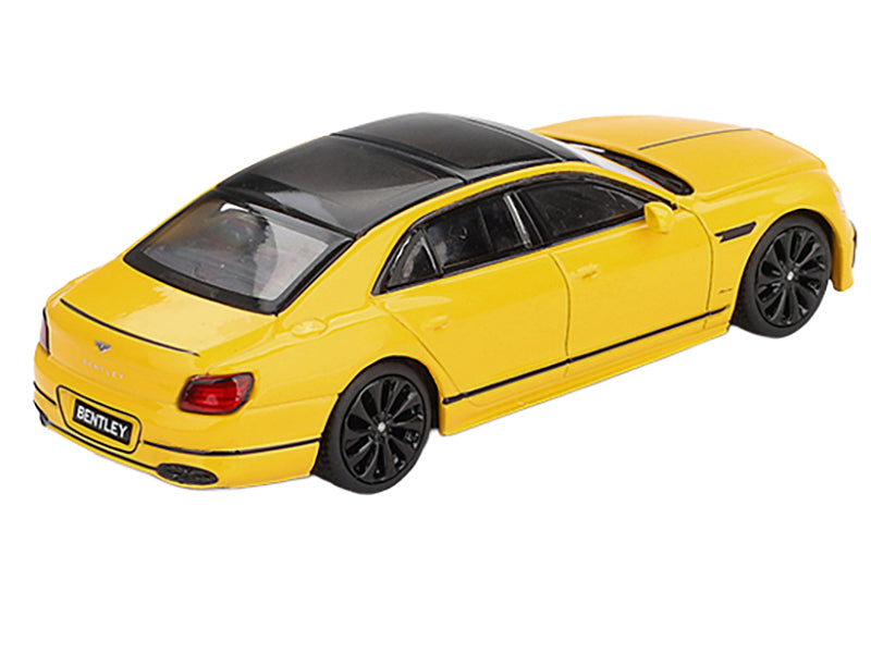 Bentley Flying Spur Monaco Yellow with Black Top Limited Edition 1/64 Diecast Model Car by Mini GT - image 3