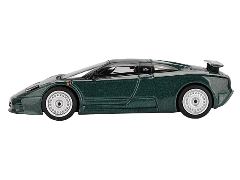 Bugatti EB110 GT Verde Scuro Dark Green Metallic Limited Edition 1/64 Diecast Model Car by Mini GT - image 2