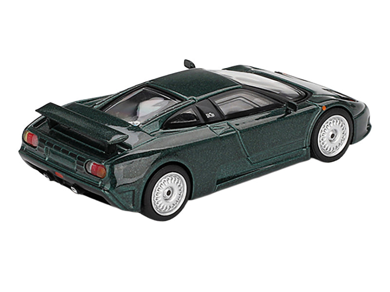 Bugatti EB110 GT Verde Scuro Dark Green Metallic Limited Edition 1/64 Diecast Model Car by Mini GT - image 3