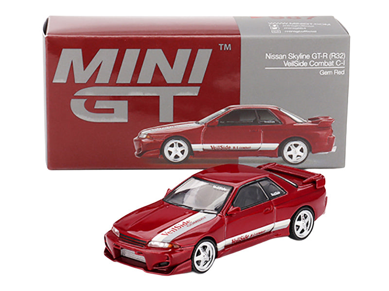 Nissan Skyline GT-R (R32) RHD (Right Hand Drive) "Veilside Combat C-I" Gem Red Metallic Limited Edition 1/64 Diecast Model Car by Mini GT - image 4