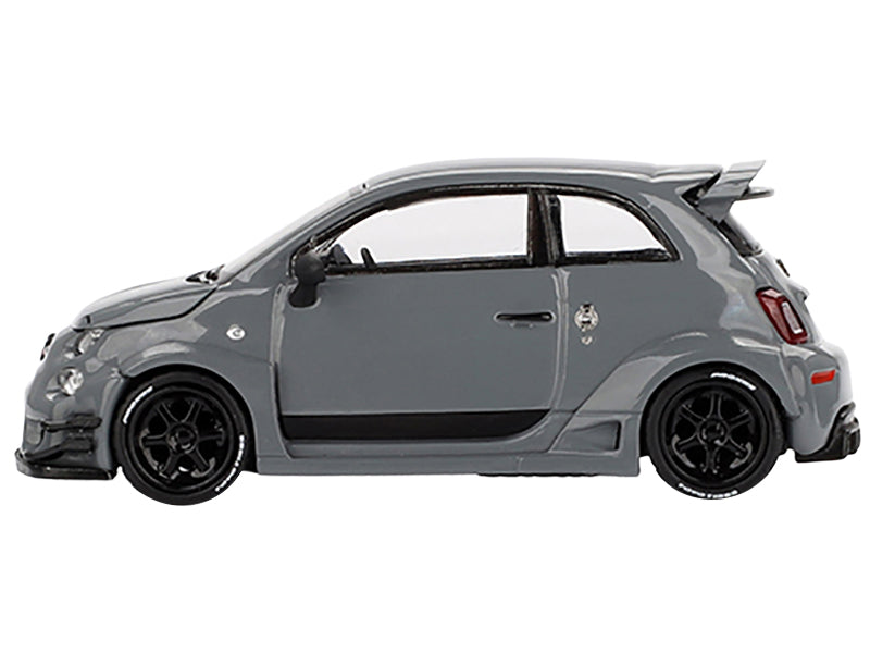 ABARTH 595 #49 "LB-Works x Abas Works" Gray Limited Edition 1/64 Diecast Model Car by Mini GT - image 2