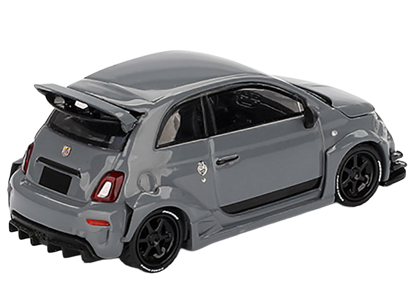 ABARTH 595 #49 "LB-Works x Abas Works" Gray Limited Edition 1/64 Diecast Model Car by Mini GT - image 3