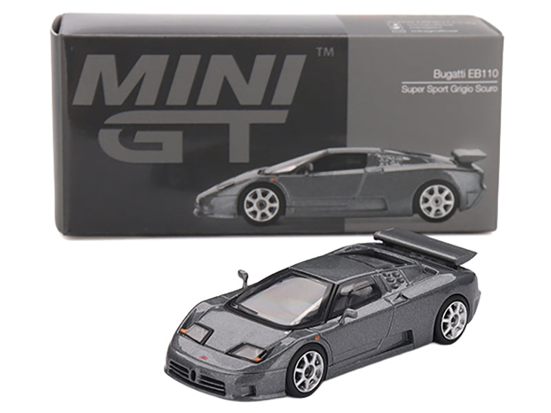 Bugatti EB110 Super Sport Grigio Scuro Dark Gray Metallic Limited Edition 1/64 Diecast Model Car by Mini GT - image 4