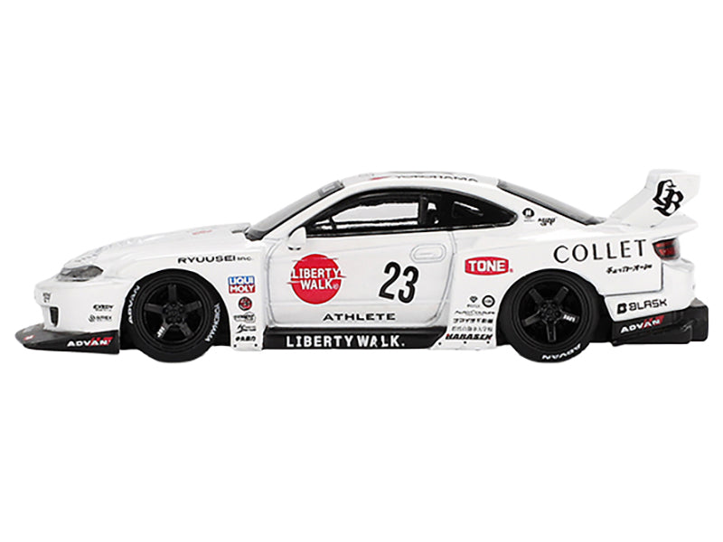 Nissan Silvia (S15) LB-Super Silhouette RHD (Right Hand Drive) #23 "Athlete" White with Graphics Limited Edition 1/64 Diecast Model Car by Mini GT - image 2