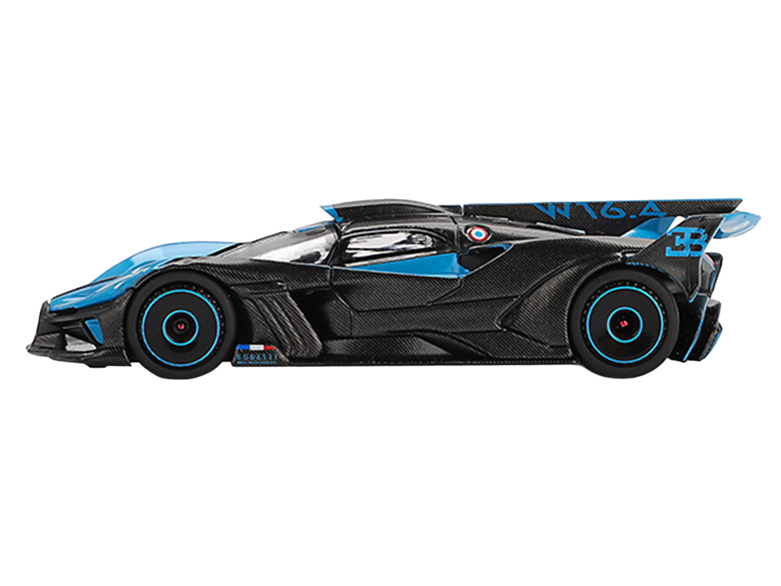 Bugatti Bolide Presentation Blue and Carbon Fiber Limited Edition 1/64 Diecast Model Car by Mini GT - image 3