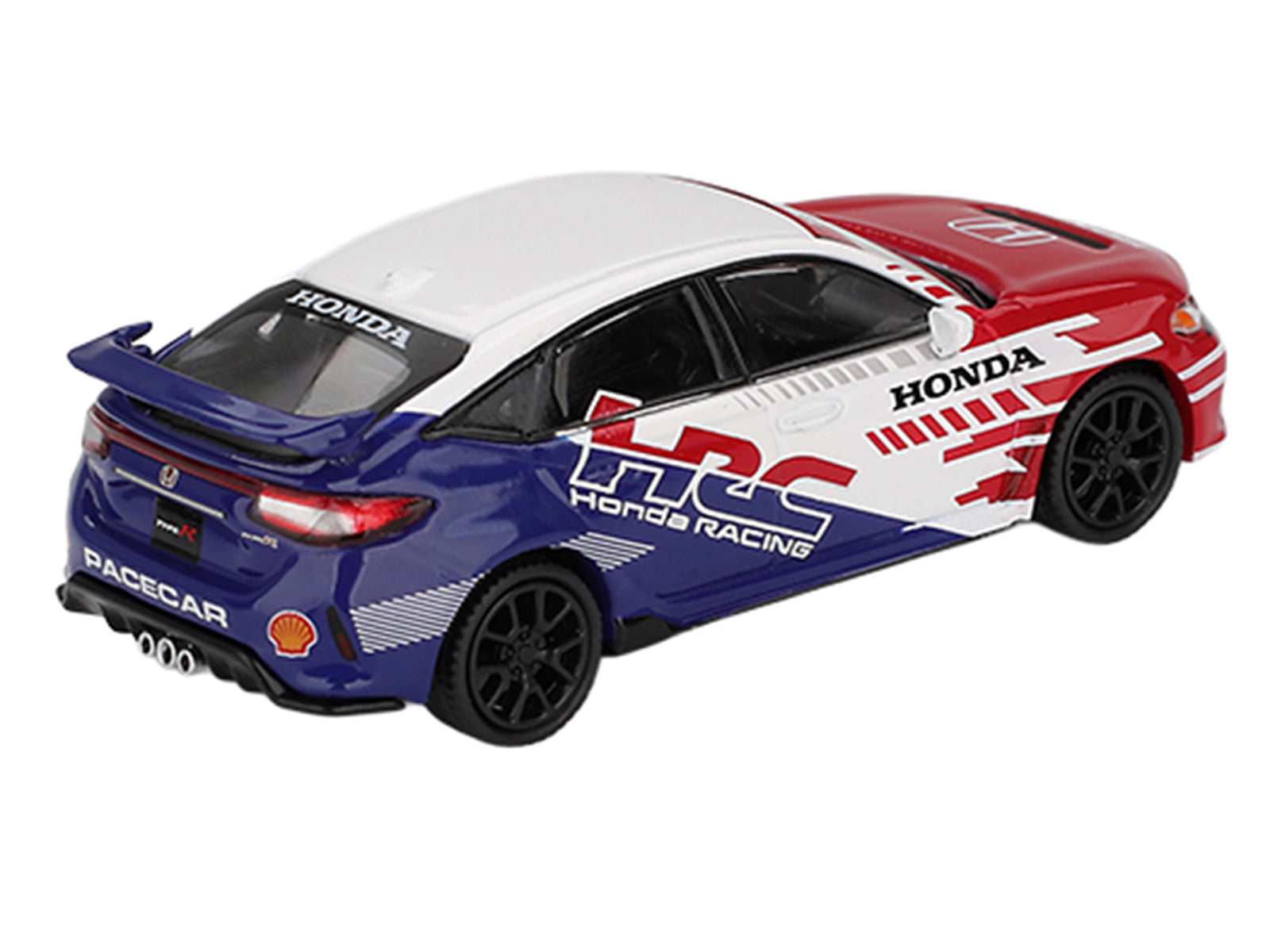 Honda Civic TYPE R "2024 Pace Car HRC" White with Red and Blue Graphics Limited Edition 1/64 Diecast Model Car by Mini GT - image 3