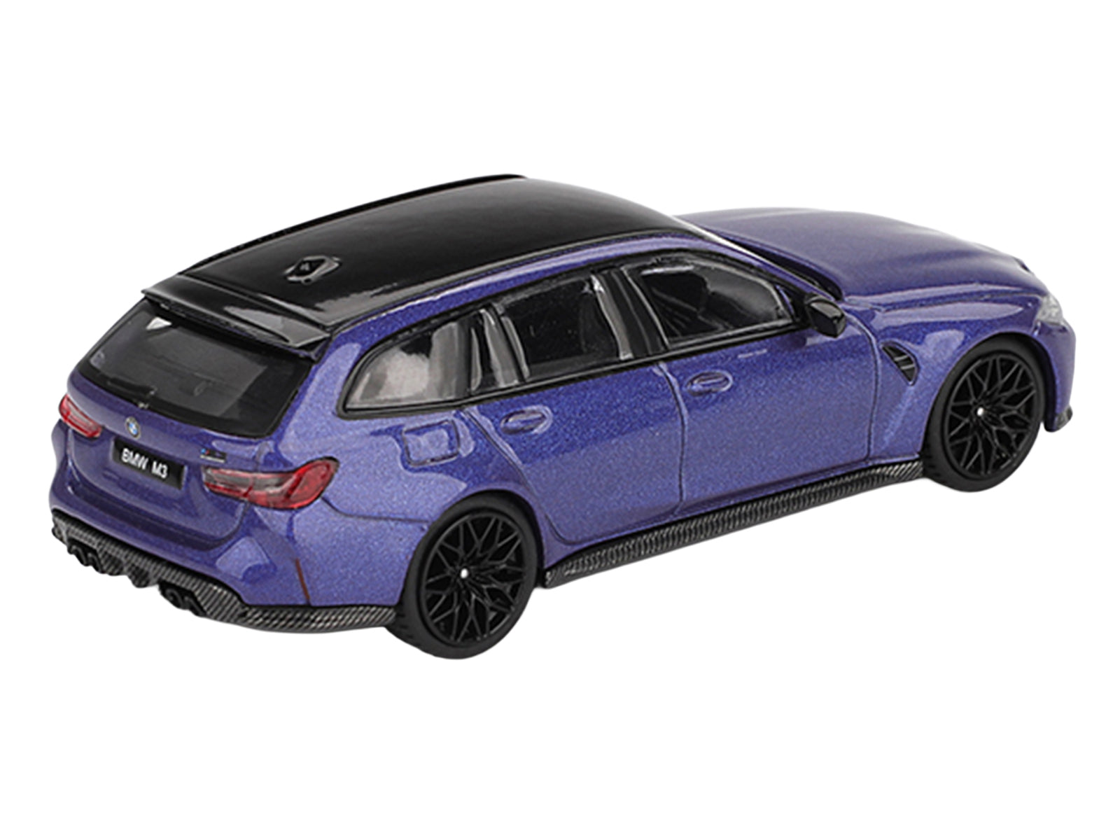 BMW M3 Competition Touring Portimao Blue Metallic with Black Top 1/64 Diecast Model Car by Mini GT - image 3