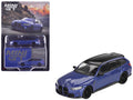 BMW M3 Competition Touring Portimao Blue Metallic with Black Top 1/64 Diecast Model Car by Mini GT