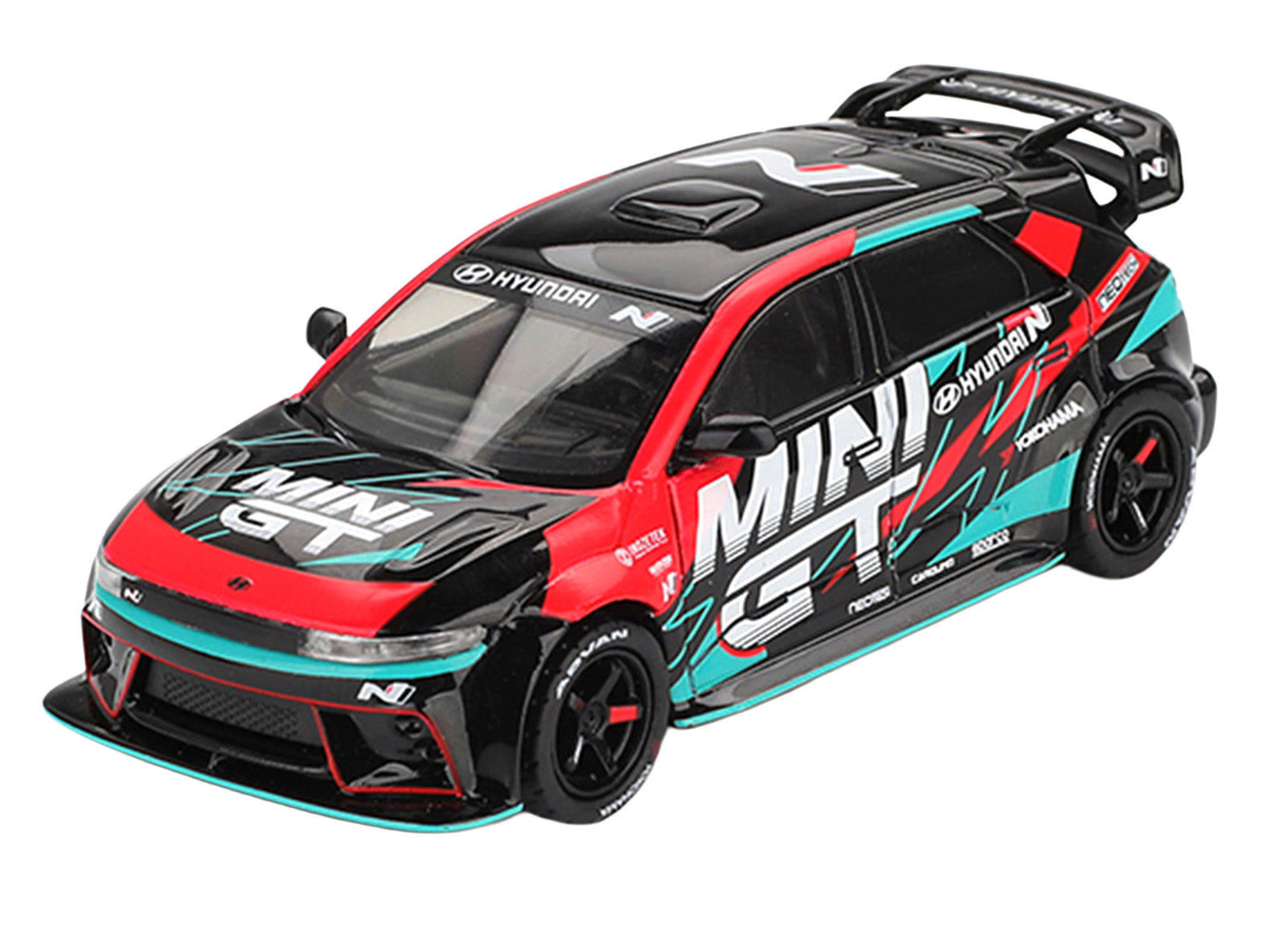 Hyundai Ioniq 5N RS-01T "Mini GT" Black with Graphics "2025 Tokyo Auto Salon" Limited Edition 1/64 Diecast Model Car by Mini GT - image 2