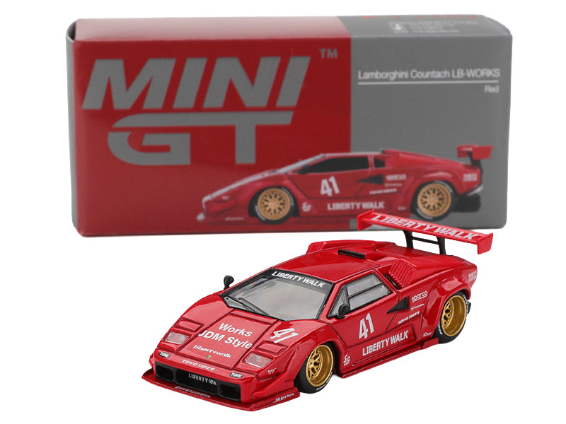 Lamborghini Countach LB-WORKS #41 Red Limited Edition 1/64 Diecast Model Car by Mini GT - image 4