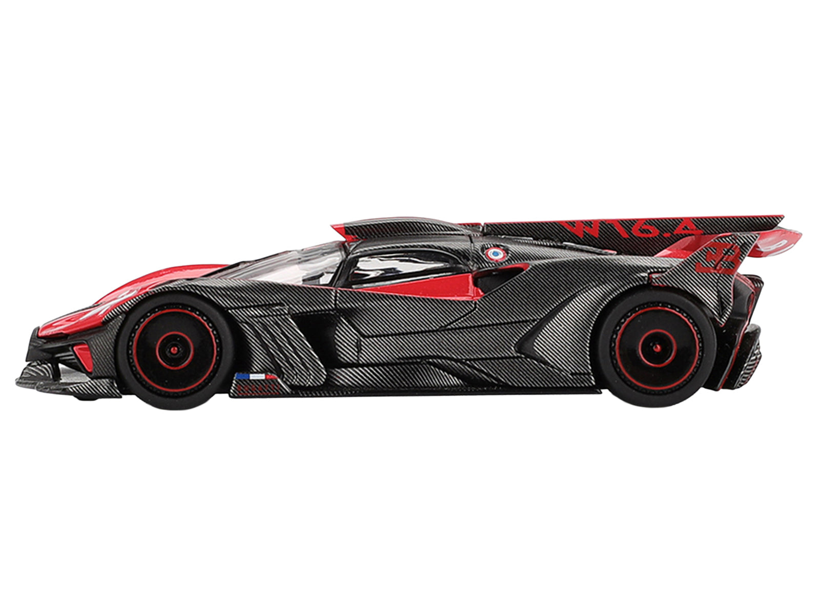 Bugatti Bolide Red and Carbon Fiber Limited Edition 1/64 Diecast Model Car by Mini GT - image 3