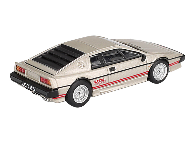 Lotus Esprit Turbo Silver Metallic with Red Stripes Limited Edition 1/64 Diecast Model Car by Mini GT - image 3